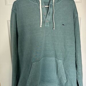 Vineyard Vines Women's Teal Striped Sweatshirt